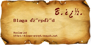 Blaga Árpád névjegykártya