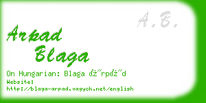 arpad blaga business card